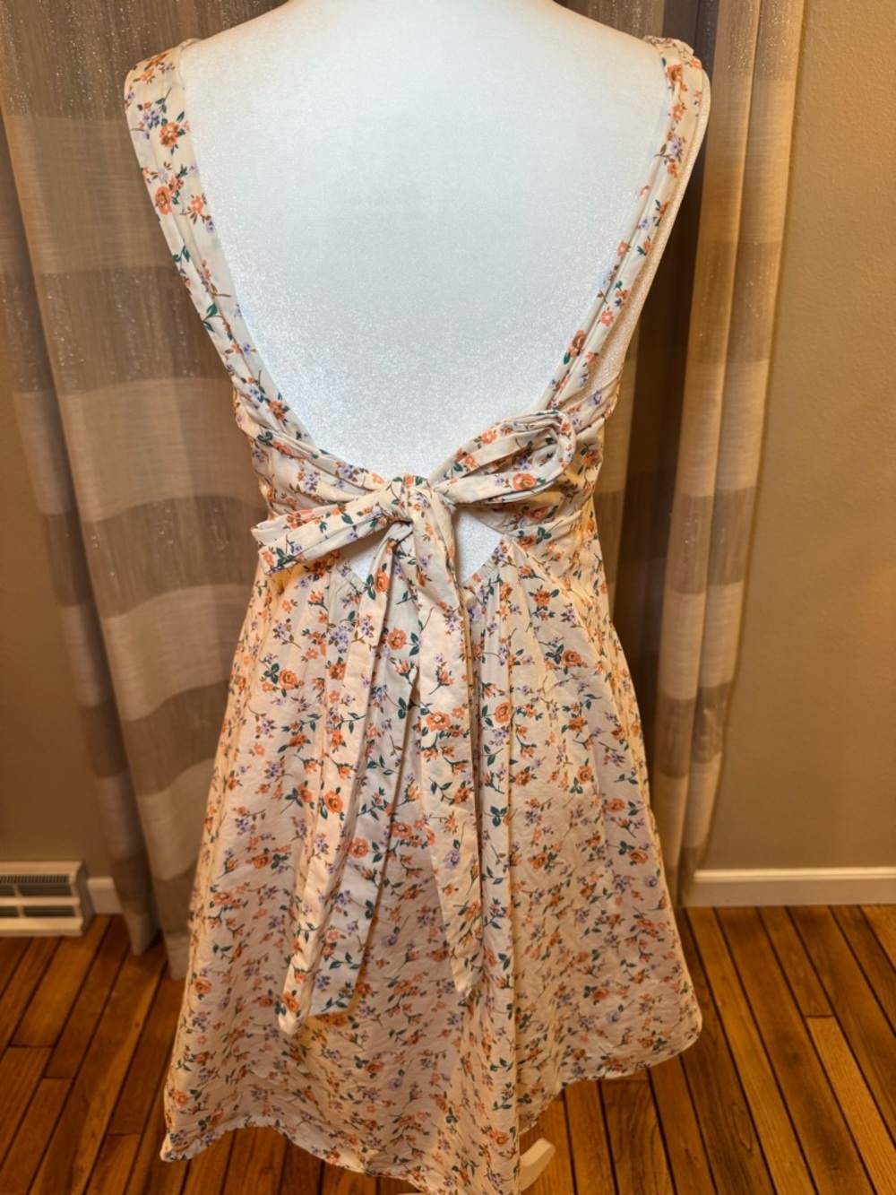 Altar'd State Cream Floral Sundress with Orange & Green Accents - Picture 5 of 9
